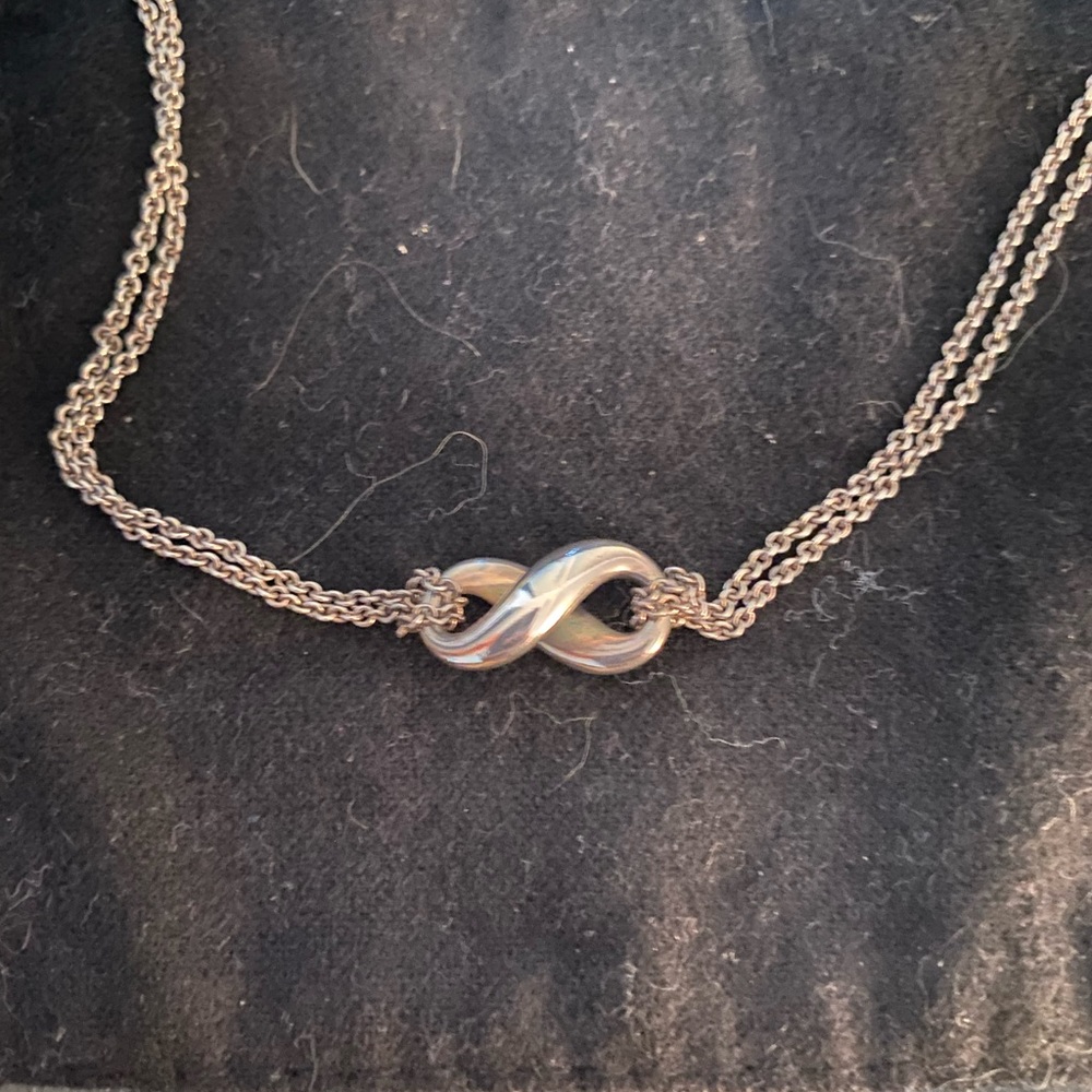 Tiffany & Co Infinity Pendant Necklace, 15.5” chain, Sterling Silver
